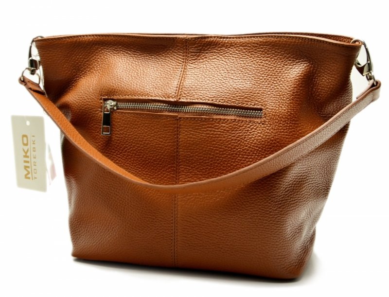 TOREBKA listonoszka MIKO skóra camel skórzana damska