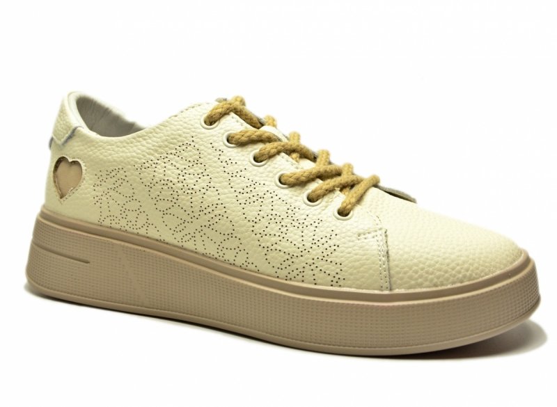 Sneakersy beżowe 40 skóra FILIPPO 6701 skórzane beż półbuty