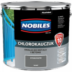 Chlorokauczuk 10L SZARY Nobiles farba do metalu żeliwa betonu emalia szara stali żeliwa