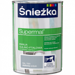 Śnieżka Olejna STALOWY RAL7001 szara 0,8L Supermal farba olejno-ftalowa drewna metalu emalia połysk