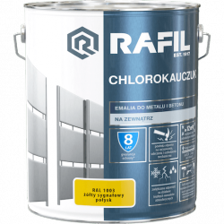 Rafil Chlorokauczuk 10L Żółty Sygnałowy RAL1003 żółta farba metalu betonu emalia chlorokauczukowa