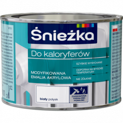 Śnieżka Farba do kaloryferów grzejników 0,4L niezółknąca emalia Biała biały
