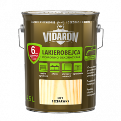 Vidaron Lakierobejca 4,5L L01 Bezbarwny do drewna ochronno-dekoracyjna połysk