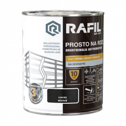 Rafil Na Rdzę 0,75L CZARNY MŁOTKOWY farba szybkoschnąca antykorozyjna gruntoemalia do stali żeliwa