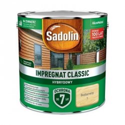 Sadolin Classic impregnat 2,5L BEZBARWNY 1 do drewna clasic Hybrydowy płotów altanek fasad