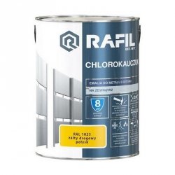 Rafil Chlorokauczuk 5L Żółty Drogowy RAL1023 żółta farba metalu betonu emalia chlorokauczukowa 