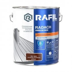 Radach 10L Czerwony Tlenkowy RAL3009 PÓŁMAT farba na dach Rafil ocynk stal aluminium 