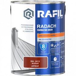 Radach 5L Mahoń RAL3013 PÓŁMAT farba na dach Rafil ocynk stal aluminium 