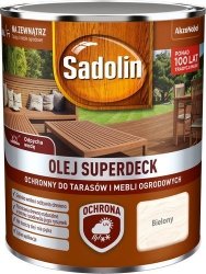 Sadolin Superdeck olej 0,75L BIELONY tarasów drewna do