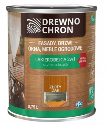 Drewnochron 2w1 Lakierobejca DĄB ZŁOTY 0,75L do drewna szybkoschnąca wodna wewnętrzna zewnętrzna podbitki altanki