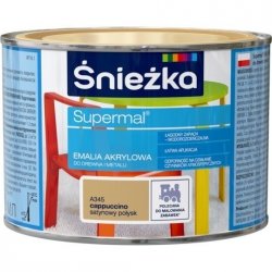 Śnieżka Emalia Akrylowa 0,4L CAPPUCCINO A345 POŁYSK SATYNOWY Farba Supermal