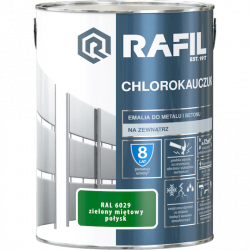 Rafil Chlorokauczuk 5L Zielony Miętowy RAL6029 zielona farba metalu betonu emalia chlorokauczukowa 