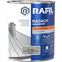 Radach 0,75L Srebrny Aluminiowy RAL9006 PÓŁMAT farba na dach Rafil