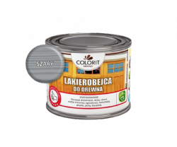 Colorit Lakierobejca Do Drewna 375ml SZARY szybkoschnąca satynowa farba wodna boazerii elewacji okien drzwi