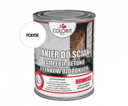 Lakier do ścian betonu lamperyjny 0,75L POŁYSK tynków ozdobnych mozaiki cegły Colorit