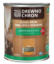 Drewnochron 2w1 Lakierobejca TIK TEK TEAK 0,75L do drewna szybkoschnąca wodna wewnętrzna zewnętrzna podbitki altanki