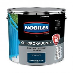 Chlorokauczuk 10L RAL5010 NIEBIESKI GORCZYCOWY Nobiles farba metalu betonu emalia stali żeliwa