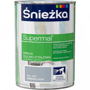 Śnieżka Olejna STALOWY RAL7001 szara 0,8L Supermal farba olejno-ftalowa drewna metalu emalia połysk