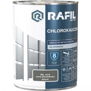 Rafil Chlorokauczuk 0,9L Szary RAL7010 farba emalia chlorokauczukowa Plandekowy