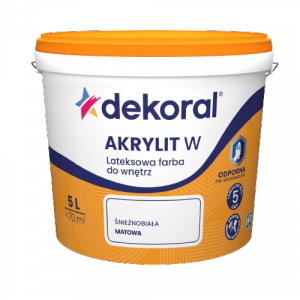 Dekoral Akrylit W PLUS 5L BIAŁY farba lateksowa biała odporna na szorowanie emulsja