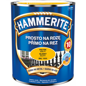 Hammerite Na Rdzę 0,7L ŻÓŁTY RAL1003 POŁYSK hamerite farba szybkoschnąca antykorozyjna gruntoemalia