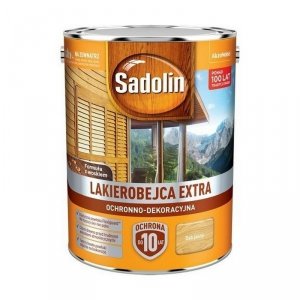 Sadolin Extra lakierobejca 5L DĄB JASNY 57 PÓŁMAT do drewna fasad domków okien drzwi