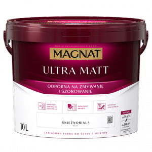 MAGNAT Ultra Matt 10L Farba Biała Lateksowa do ścian i sufitów odporna na UV - TYLKO ODBIÓR OSOBISTY LUB WYSYŁKA NA PALECIE