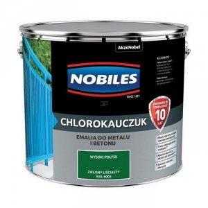 Chlorokauczuk 10L RAL6002 ZIELONY LIŚCIASTY Nobiles farba do metalu betonu stali żeliwa