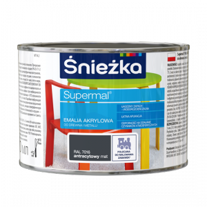 Śnieżka Emalia Akrylowa 0,4L ANTRACYT-OWY RAL7016 MAT Farba Supermal