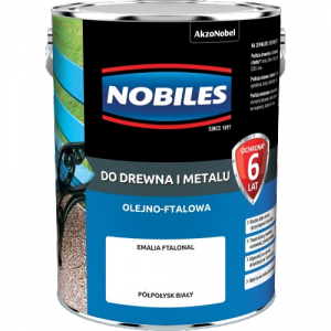 Nobiles olejna 5L BIAŁY biała Ftalonal farba olejno-ftalowa drewna metalu betonu emalia