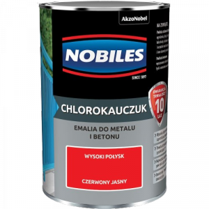 Chlorokauczuk 0,9L CZERWONY JASNY Nobiles farba metalu betonu emalia stali żeliwa