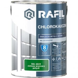 Rafil Chlorokauczuk 5L Zielony RAL6029 farba emalia chlorokauczukowa Miętowy