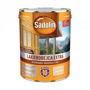 Sadolin Extra lakierobejca 10L BEZBARWNY 1 PÓŁMAT do drewna fasad domków okien drzwi