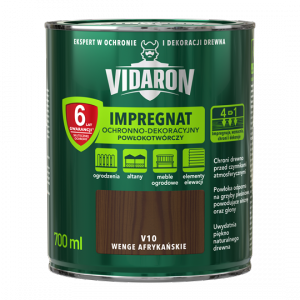 Vidaron Impregnat 0,7L V10 Wenge Afrykańskie do drewna powłokotwórczy ochronny ogrodzeń altan elewacji ochronny