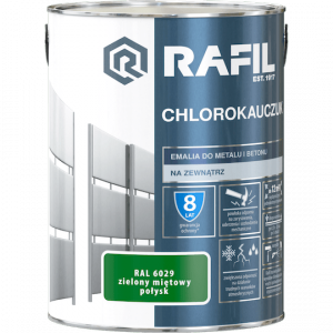Rafil Chlorokauczuk 5L Zielony Miętowy RAL6029 zielona farba metalu betonu emalia chlorokauczukowa 