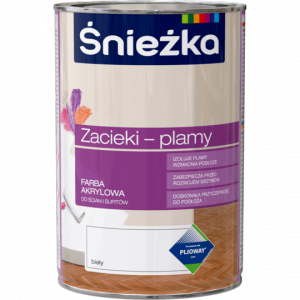 Śnieżka Farba Na Zacieki i Plamy 1L zacieków wodnych sadzy nikotynie plam do BIAŁA akrylowa