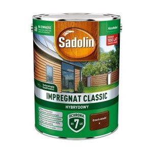 Sadolin Classic impregnat 4,5L ORZECH WŁOSKI 4 do drewna clasic Hybrydowy płotów altanek fasad