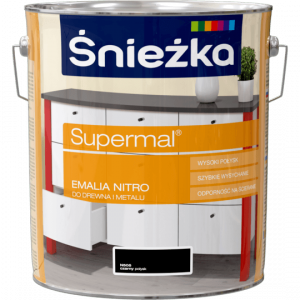 Śnieżka Emalia Nitro 10L Czarny Połysk N505 czarna farba do drewna metalu szybkoschnąca Supermal