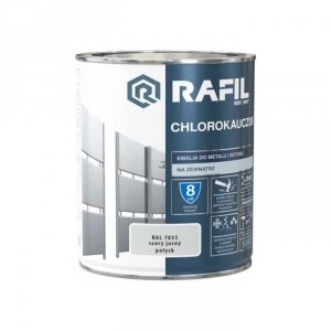 Rafil Chlorokauczuk 0,75L Szary Jasny RAL7035 szara farba metalu betonu emalia chlorokauczukowa