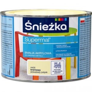 Śnieżka Emalia Akrylowa 0,4L KREMOWY A405 POŁYSK JEDWABISTY Farba Supermal