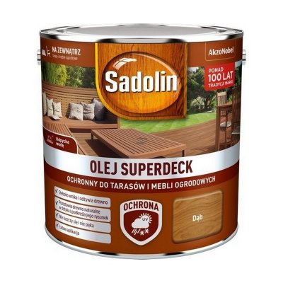 Sadolin Superdeck olej 2,5L DĄB do drewna tarasów mebli ogrodowych mat