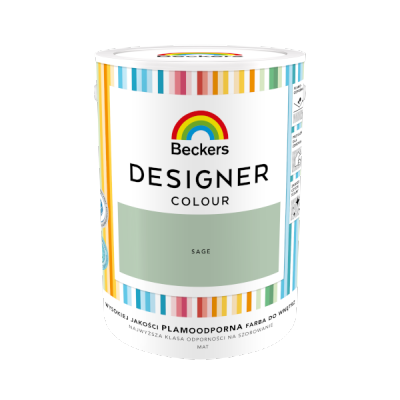Beckers 5L SAGE Designer Colour farba lateksowa mat-owa do ścian sufitów