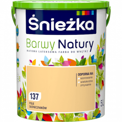 Śnieżka Barwy Natury 5L Pole Słoneczników 137 mat farba do wnętrz ścian sufitów emulsja