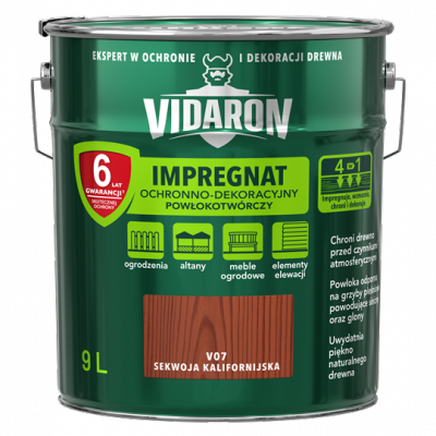 Vidaron Impregnat 9L V07 Sekwoja Kalifornijska do drewna powłokotwórczy