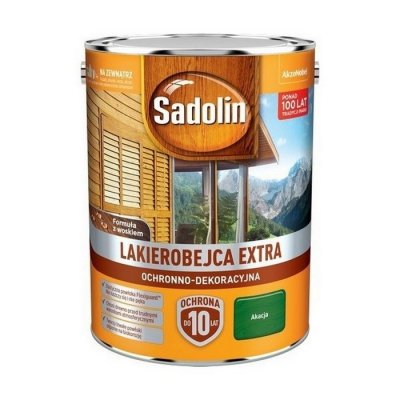 Sadolin Extra lakierobejca 10L AKACJA 52 PÓŁMAT do drewna fasad domków okien drzwi