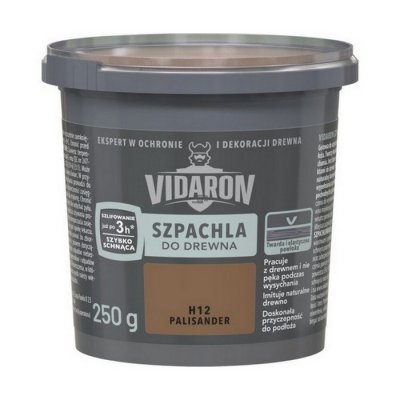 Vidaron Szpachla do Drewna 0,25kg PALISANDER H12 szpachlówka akrylowa gotowa zawiera terpentynę
