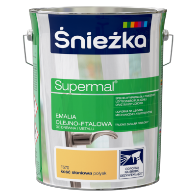 Śnieżka Olejna KOŚĆ SŁONIOWA F570 5L Supermal farba olejno-ftalowa drewna metalu emalia  połysk