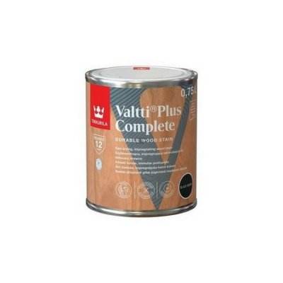 Tikkurila Lakierobejca 0,75L BLACK EBONY czarny Valtti Plus Complete szybkoschnąca impregnująca