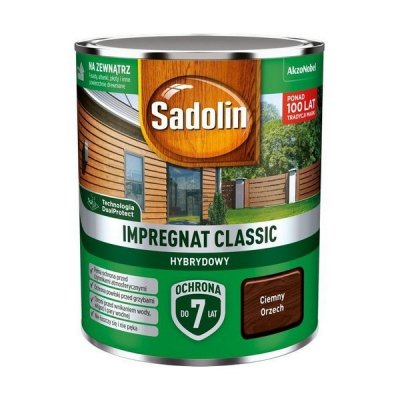 Sadolin Classic impregnat 0,75L CIEMNY ORZECH do drewna clasic Hybrydowy płotów altanek fasad