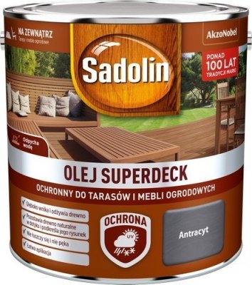 Sadolin Superdeck olej 2,5L ANTRACYT-OWY tarasów drewna do